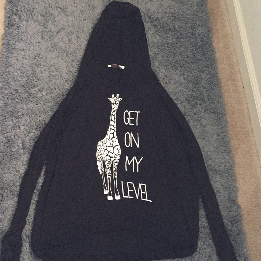 Long sleeved tee with hood juniors xl